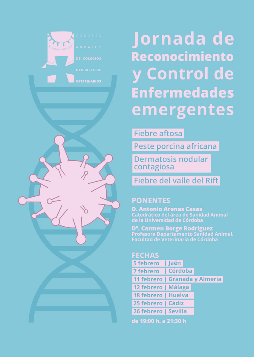 La Jornada de Reconocimiento y Control de Enfermedades emergentes se celebrará en todas las sedes colegiales de Andalucía