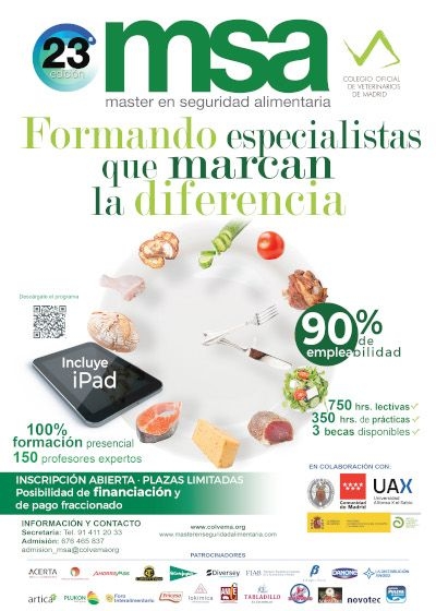 Abierto el plazo de preinscripci&oacute;n al M&aacute;ster en Seguridad Alimentaria del Colegio de Veterinarios de Madrid 