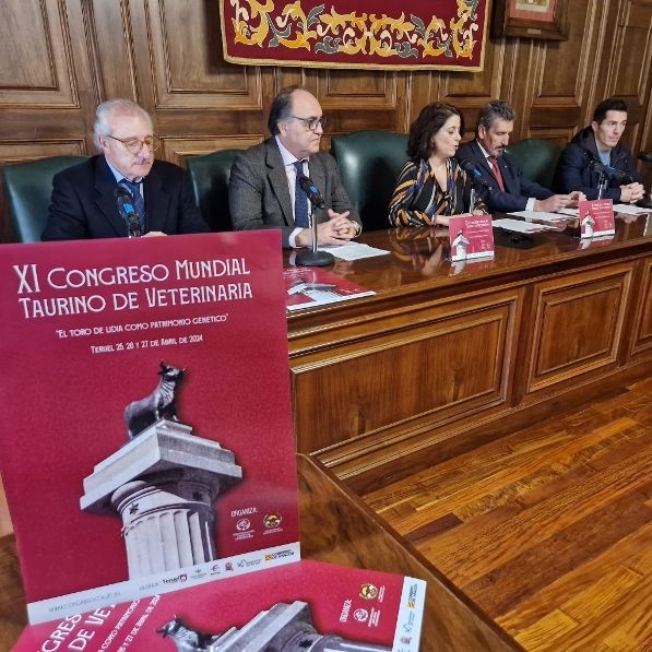 El Ayuntamiento de Teruel, escenario de la presentación del XI Congreso Mundial Taurino de Veterinaria