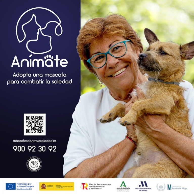 Diputación y veterinarios de Málaga presentan el programa ‘Anímate’, para combatir la soledad no deseada entre los mayores