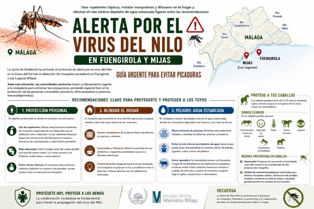 Los veterinarios de M&aacute;laga alertan del riesgo por el virus del Nilo en Fuengirola y Mijas 